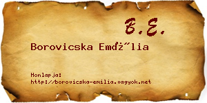 Borovicska Emília névjegykártya